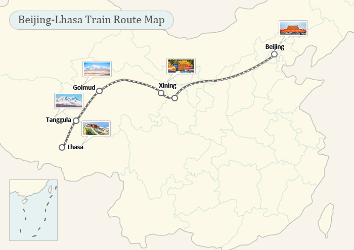 北京至西藏火車路線圖