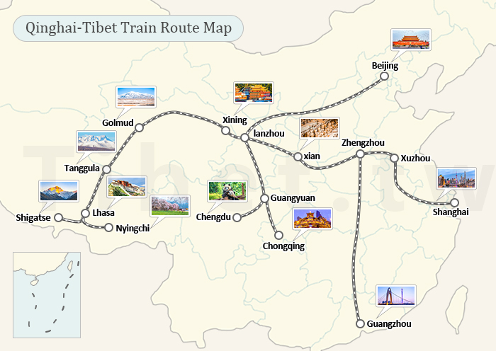 中國西藏鐵路圖