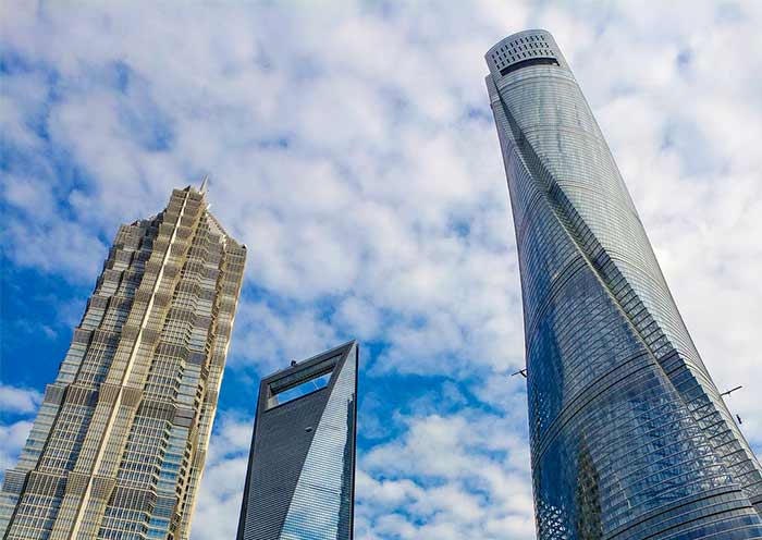陸家嘴的三座標誌性摩天大樓